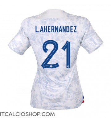 Francia Lucas Hernandez #21 Seconda Maglia Femmina Mondiali 2022 Manica Corta